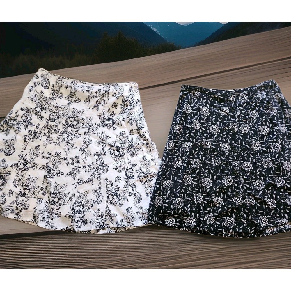 Christopher Banks Classic A-Line Skirt Lot Midi Size 12 Swiss Dot Floral Modest
